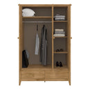 Heston Solid Pine 3 Door 2 Drawer Wardrobe by Lavishway | Wardrobe