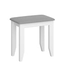 Heston White & Pine Grey Fabric Top Stool by Lavishway | Dressing Table Stools