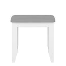 Heston White & Pine Grey Fabric Top Stool by Lavishway | Dressing Table Stools