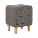 Round Edges Bedside Table - Grey by Lavishway | Bedside Tables-43479