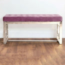 Upholstered Velvet Blush Seat Bench by Lavishway | Benches & Storage Benches-41598