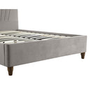 Lexie Wooden Effect Legs Velvet Double Bed by Lavishway | Velvet Bed-35625