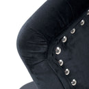 Rocco Black Brushed Velvet Bar Stool by Lavishway | Bar Stools-27391