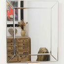 Silver Art Deco Beveled Decorative Mirror by Lavishway | Wall Mirrors-41674