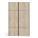 Verona Oak Finish Sliding Wardrobe by Lavishway | Wardrobe-33325
