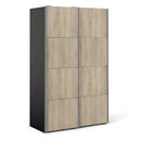 Verona Oak Finish Sliding Wardrobe by Lavishway | Wardrobe-33323