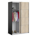 Verona Oak Finish Sliding Wardrobe by Lavishway | Wardrobe-33328
