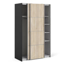 Verona Oak Finish Sliding Wardrobe by Lavishway | Wardrobe-33324