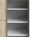Verona Oak Finish Sliding Wardrobe by Lavishway | Wardrobe-33340