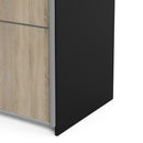 Verona Oak Finish Sliding Wardrobe by Lavishway | Wardrobe-33342