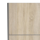 Verona Oak Finish Sliding Wardrobe by Lavishway | Wardrobe-33344