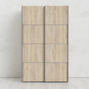 Verona Oak Finish Sliding Wardrobe by Lavishway | Wardrobe-33322