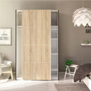 Verona Oak Finish Sliding Wardrobe by Lavishway | Wardrobe-33281