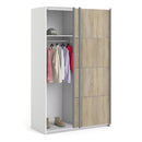 Verona Oak Finish Sliding Wardrobe by Lavishway | Wardrobe-33349