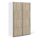 Verona Oak Finish Sliding Wardrobe by Lavishway | Wardrobe-33348