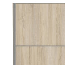 Verona Oak Finish Sliding Wardrobe by Lavishway | Wardrobe-33310