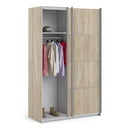 Verona Oak Finish Sliding Wardrobe by Lavishway | Wardrobe-33312