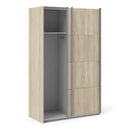 Verona Oak Finish Sliding Wardrobe by Lavishway | Wardrobe-33304