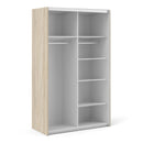 Verona Oak Finish Sliding Wardrobe by Lavishway | Wardrobe-33314