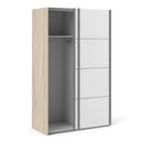 Verona Oak Finish Sliding Wardrobe by Lavishway | Wardrobe-33381