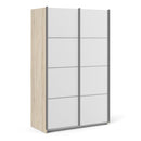 Verona Oak Finish Sliding Wardrobe by Lavishway | Wardrobe-33380