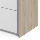 Verona Oak Finish Sliding Wardrobe by Lavishway | Wardrobe-33390