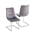 Ollie Comfy Chrome Base Dining Chair Set of 2 by Lavishway | Dining Chairs-24511