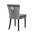 Sandringham Velvet Grey Chair in Pair by Lavishway | Bedroom Chairs-27180