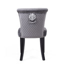 Sandringham Velvet Grey Chair in Pair by Lavishway | Bedroom Chairs-27181