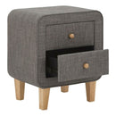 Round Edges Bedside Table - Grey by Lavishway | Bedside Tables-43481