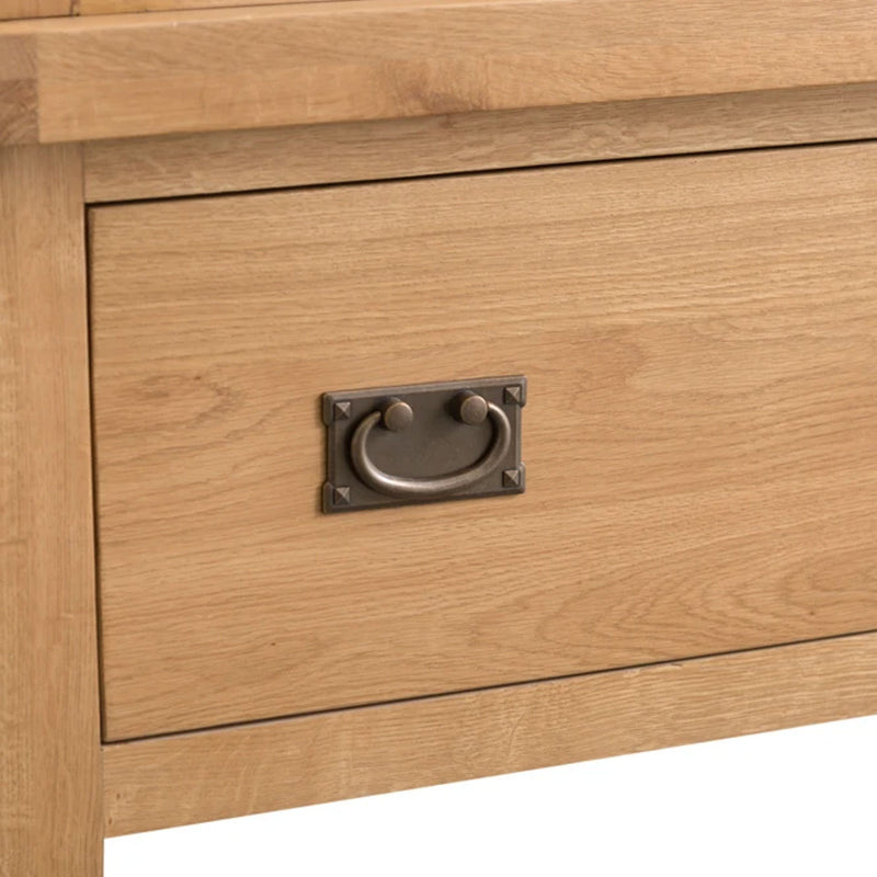 Chunky Oak 3 Doors Wardrobe With Mirror by Lavishway | Wardrobe-32617