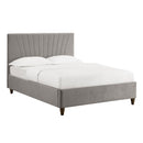 Lexie Wooden Effect Legs Velvet Double Bed by Lavishway | Velvet Bed-35623