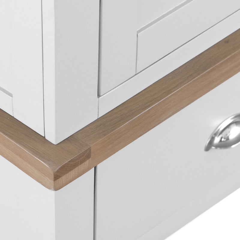 Tattershall Oak Top Single Wardrobe in White by Lavishway | Wardrobe-35987