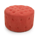 Verona Small Round Brick Orange Pouffe by Lavishway | Stools & Pouffes-37498