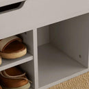 Wooden Grey Shoe Storage Cabinet With Seating by Lavishway | Shoe Cabinets-39029