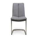 Triton Linen Light Grey Dining Chair Set of 2 by Lavishway | Dining Chairs-37691