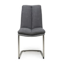Triton Linen Dark Grey Dining Chair Set of 2 by Lavishway | Dining Chairs-37701