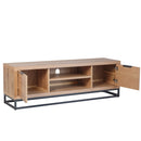 Swellegant Oak Finish Large TV Unit by Lavishway | TV Units Cabinets-32401