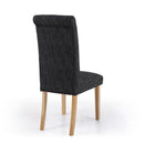 Como Dark Grey Linen Dining Chair Set of 2 by Lavishway | Dining Chairs-37783