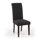 Como Dark Grey Linen Dining Chair Set of 2 by Lavishway | Dining Chairs-37779