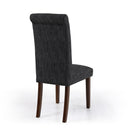 Como Dark Grey Linen Dining Chair Set of 2 by Lavishway | Dining Chairs-37781