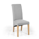 Kenna Light Grey Linen Dining Chair Set of 2 by Lavishway | Dining Chairs-37764
