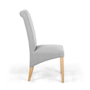 Kenna Light Grey Linen Dining Chair Set of 2 by Lavishway | Dining Chairs-37768