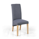 Kenna Dark Grey Linen Dining Chair Set of 2 by Lavishway | Dining Chairs-37755