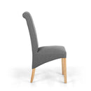 Kenna Dark Grey Linen Dining Chair Set of 2 by Lavishway | Dining Chairs-37757