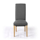 Kenna Dark Grey Linen Dining Chair Set of 2 by Lavishway | Dining Chairs-37756