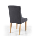 Morton Grey Woven Linen Dining Chair Set of 2 by Lavishway | Dining Chairs-37450