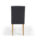 Morton Grey Woven Linen Dining Chair Set of 2 by Lavishway | Dining Chairs-37451