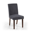 Morton Grey Woven Linen Dining Chair Set of 2 by Lavishway | Dining Chairs-37443