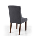 Morton Grey Woven Linen Dining Chair Set of 2 by Lavishway | Dining Chairs-37445